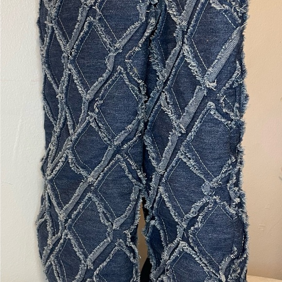 Stylish Blue Denim Knee-High Boots désign heels - Picture 7 of 8